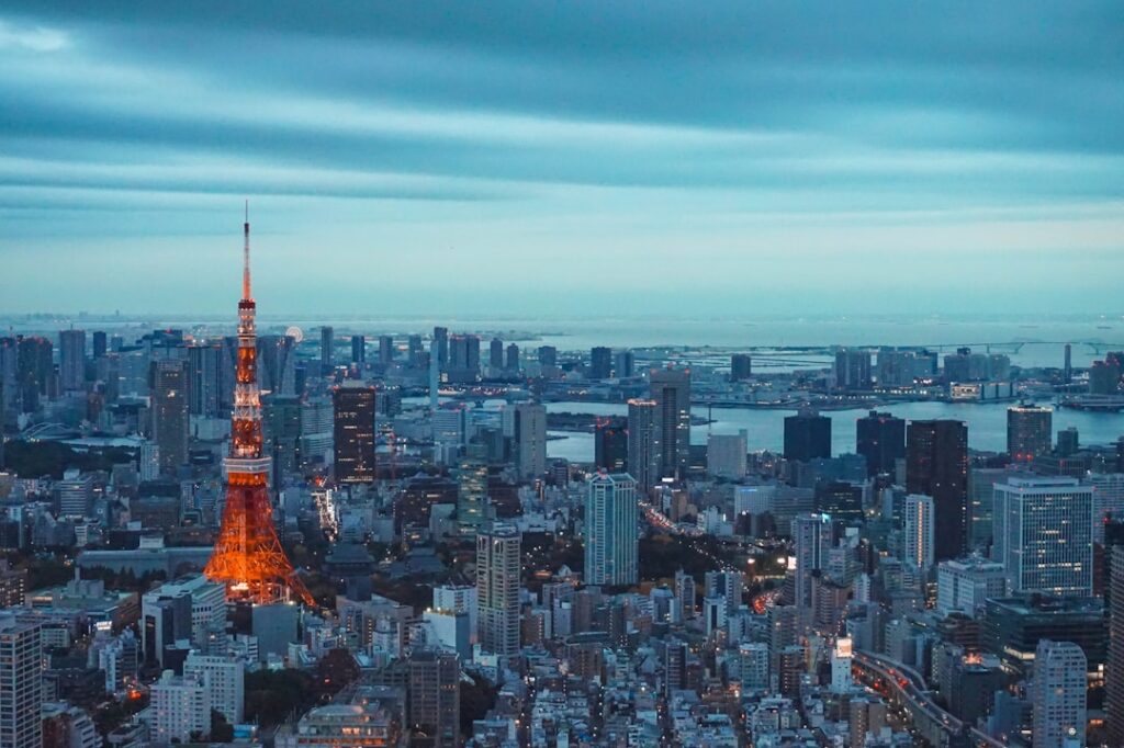 東京の夜景と街の灯り